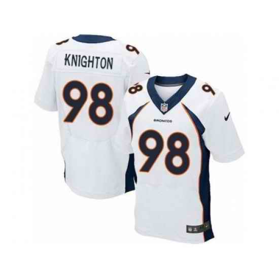Nike Denver Broncos 98 Terrance Knighton White Elite NFL Jersey